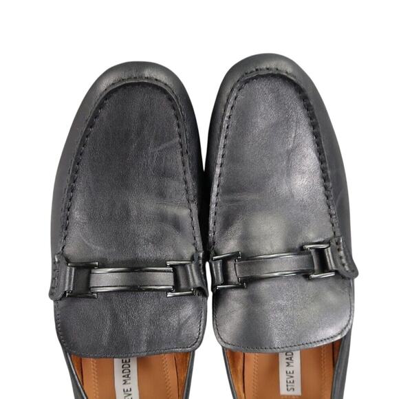 Steve Madden Shoes Mens 11.5 Loafer Moc Classic Slip On Black Leather Lifestyle main image 13